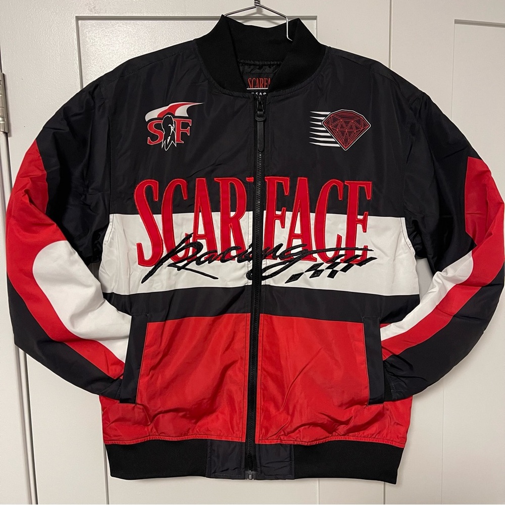 NWT / Scarface Varsity Jacket Colorblock Black Red White / Reason / Size S